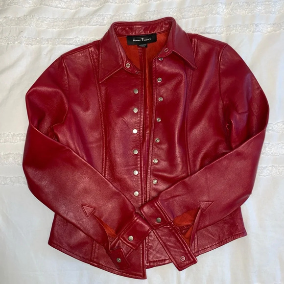 Comme Toujours Red Leather Jacket - Picture 6 of 10